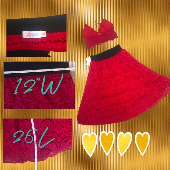 Boho Outfit
LuLa Rou Red Lace Skirt
Gilly Hicks Bralette 
White Blouse 
Sz Sm - Picture 9 of 14